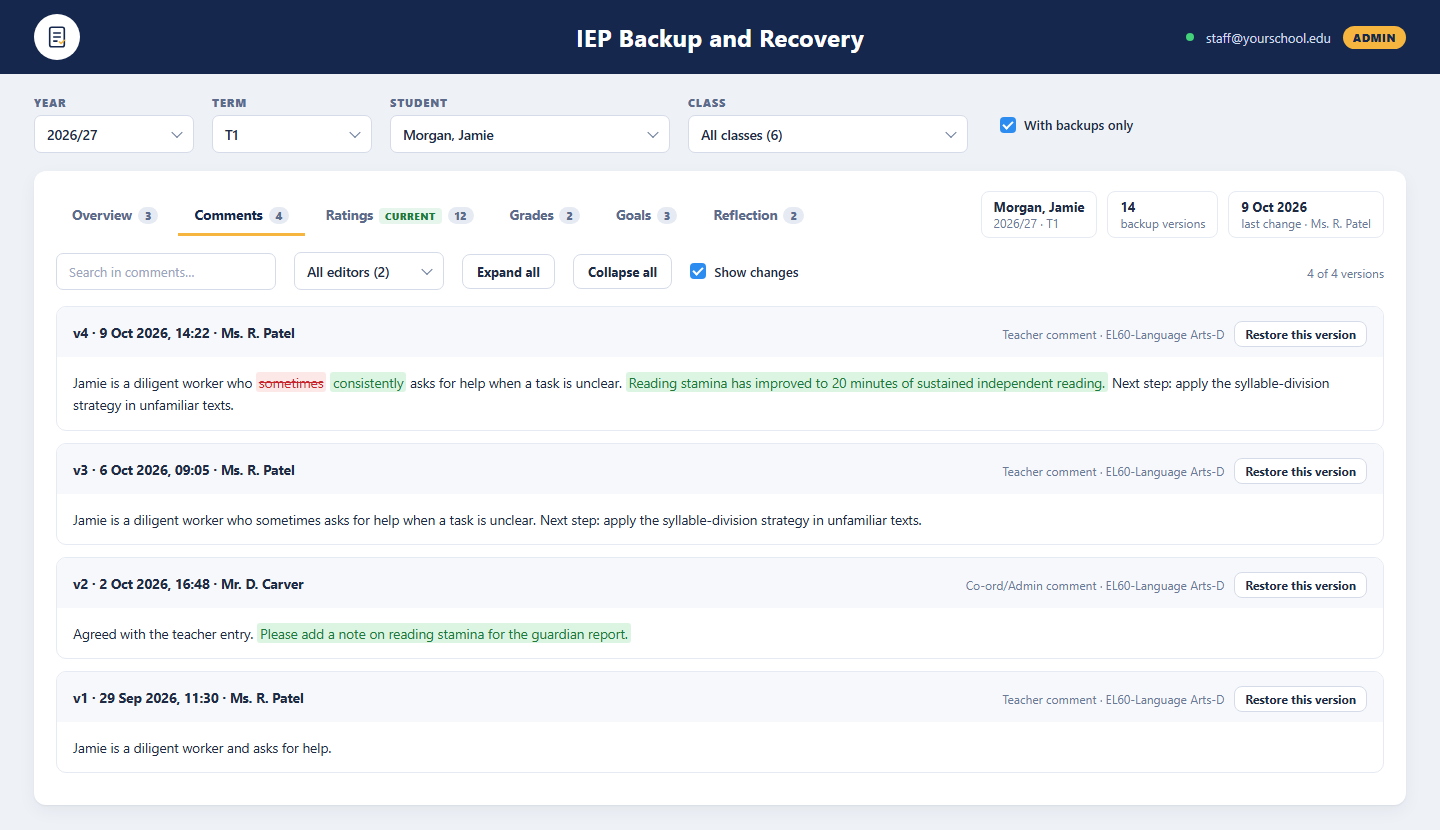Backup & Recovery