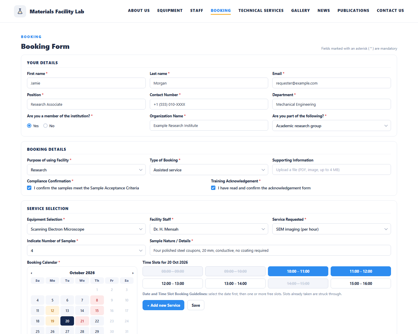 Booking Form
